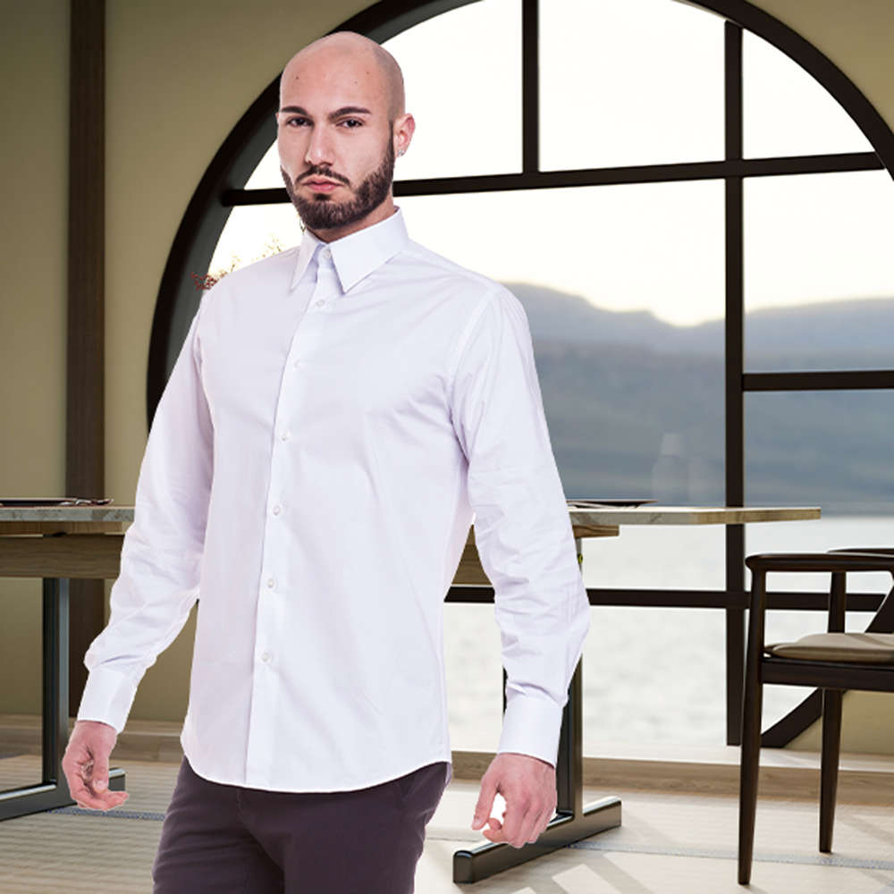 Camicia uomo in cotone elasticizzato - immagine 5